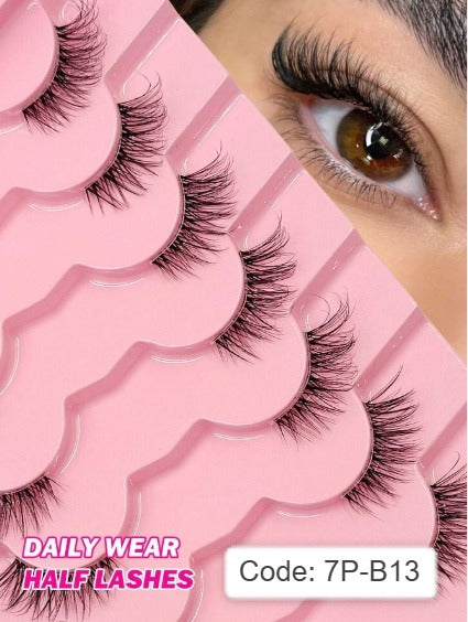 Shein 7 Pairs Asiteo Semi-Transparent Faux Mink Eyelashes, Code: 7P-B13 -.