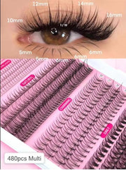 Shein 480pcs Eyelash Clusters, Lower Lashes, Light Volume, DIY Individual Lashes, Code: 480pcs Multi Type -.