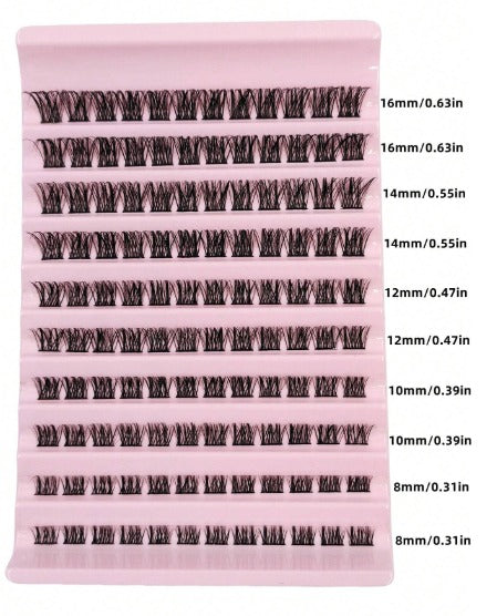 Shein 120pcs D-Curl Mixed Length 8-16mm Fluffy & Lightweight False Eyelashes, Code: 10-ZZ-02 -.