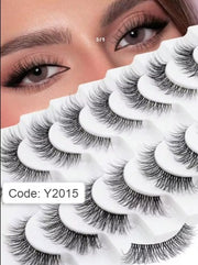 Shein 10 Pairs of Handmade 3D Mink Eyelashes with Clear Bands, Code: Y2015 -.