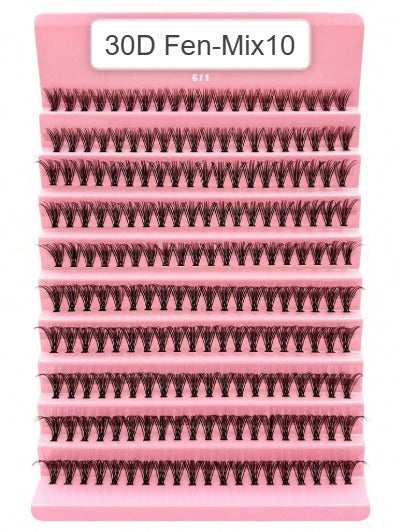 Shein 10 Rows, 200 Pieces: 30D Individual Lash Clusters (8-16mm, D-Curl Eyelashes, Code: 30D Fen-Mix10 -.