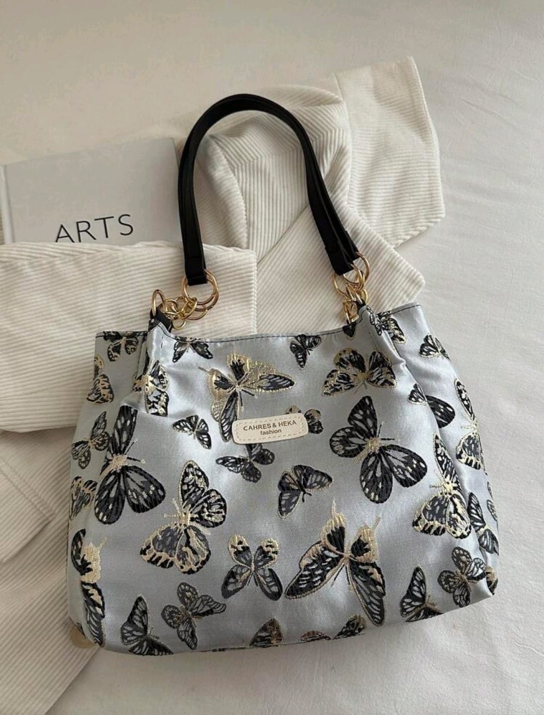 Shein Zipper Tote Bag Metal Chain Tote Bag >