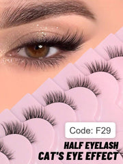Shein 9 Pairs Half-Strip Cat Eye False Eyelashes, Code: F29 -.