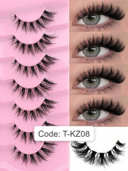 Shein 7 Pairs 3D Cat Eye False Eyelashes, Code: T-KZ08 -.