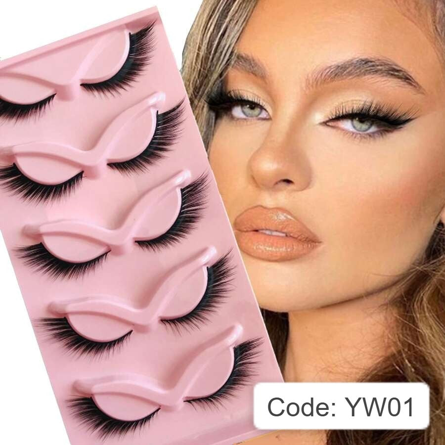 Shein 5 Pairs 12mm 3D Vivid Lashes, Code: YW01 -.
