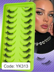 Shein 10 Pairs Half Eyelashes Natural Short Cat Eye Soft Transparent Band, Code: YK313 -.