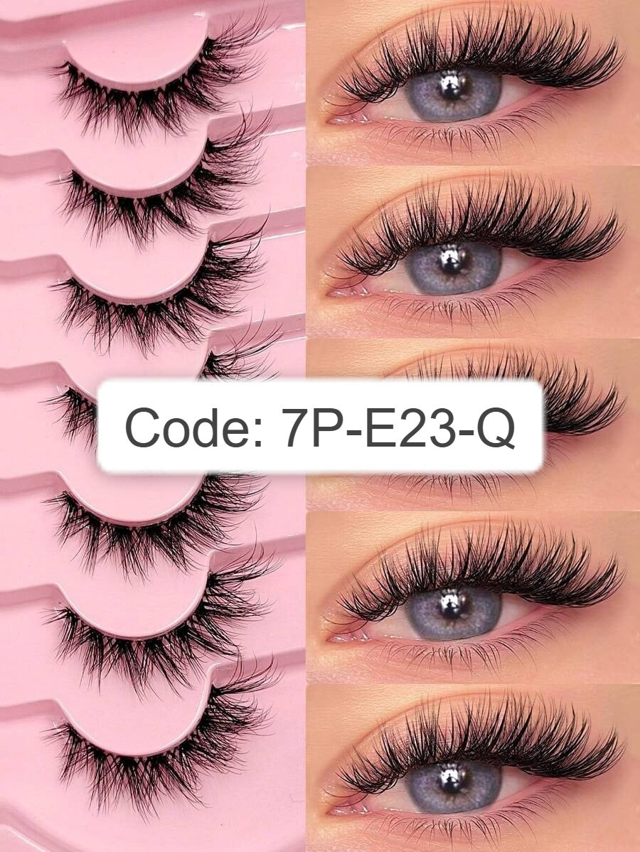 Shein Asiteo 7 Pairs Fluffy Cat Eye False Eyelashes, Code: 7P-E23-Q -.