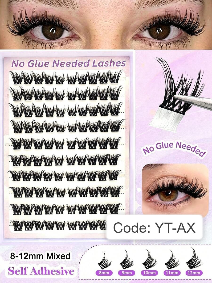 Shein 100pcs Self-Adhesive 8-12mm Angel Eyelashes Set, Code: YT-AX -.