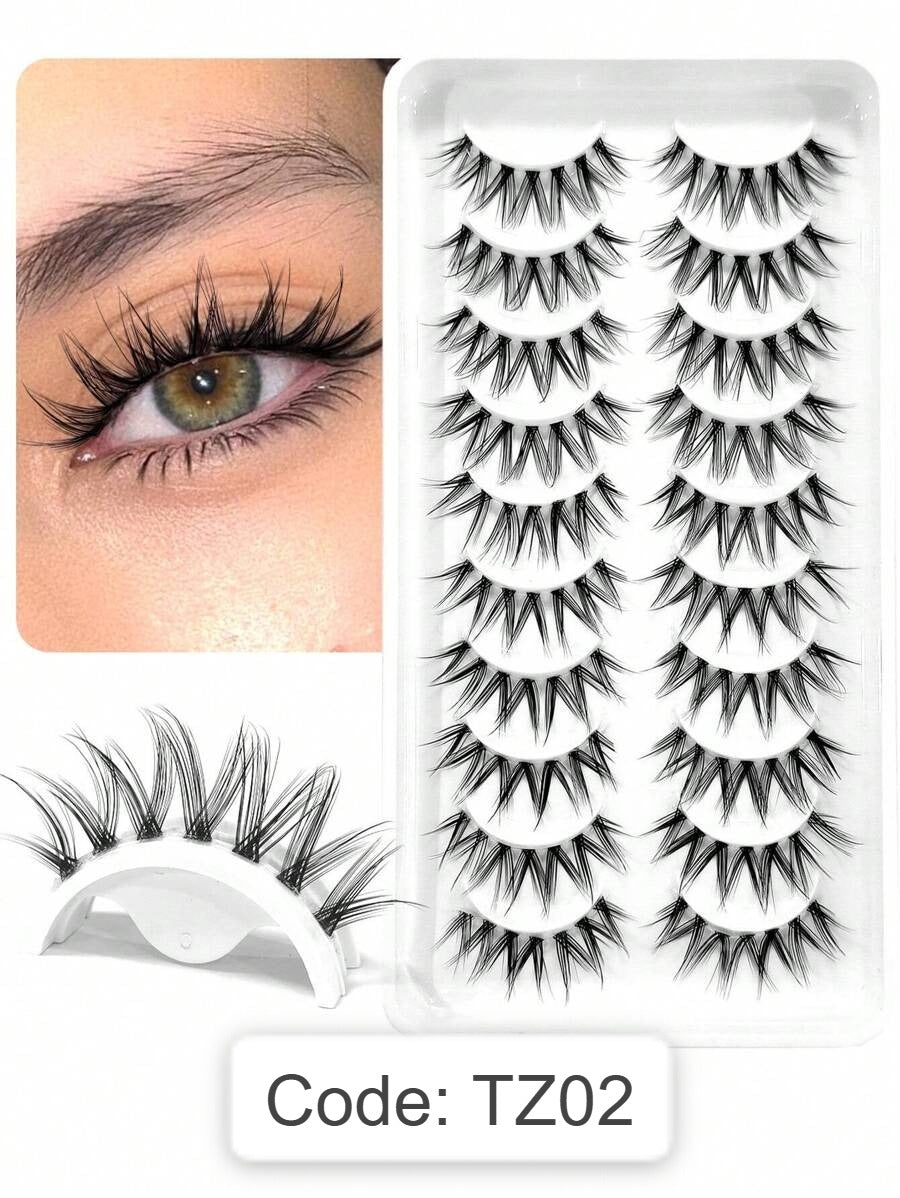 Shein Asiteo 10 Pairs Natural Looking Cluster False Eyelashes, Code: TZ02 -.