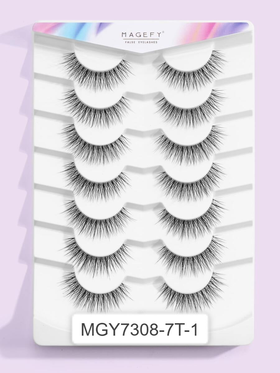 Shein MAANGE MAGEFY 7 Pairs Natural Fluffy False Eyelashes, Code: MGY7308-7T-1 -.