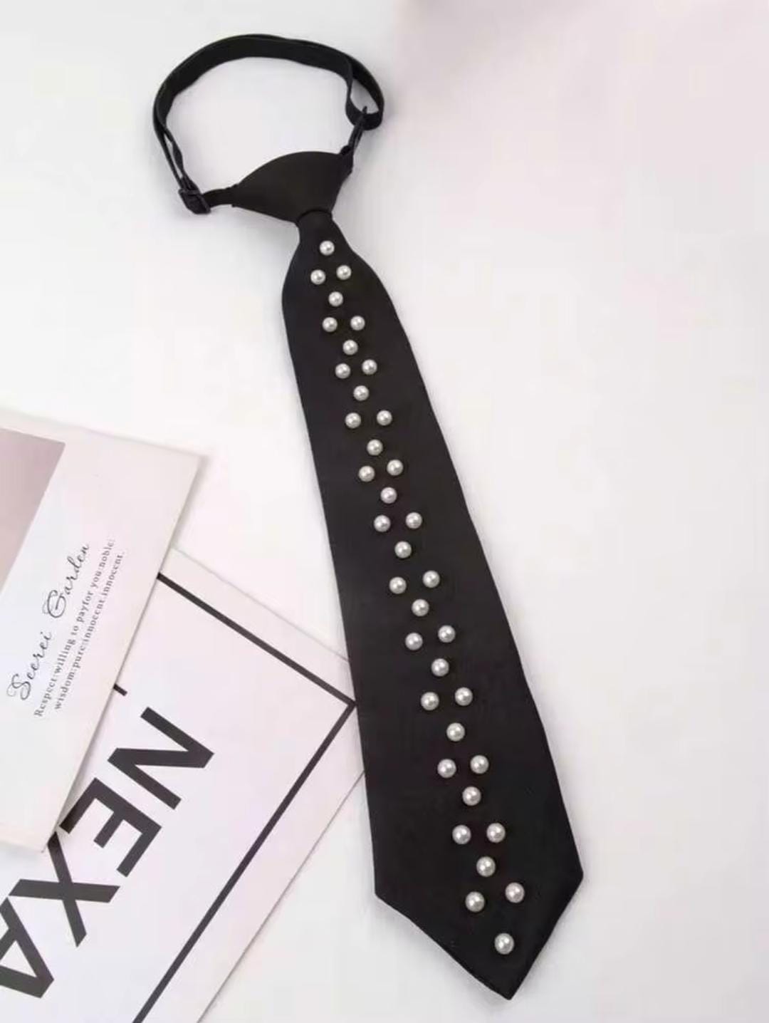 Shein One-piece Elegant Pearl Bow Tie For Women >