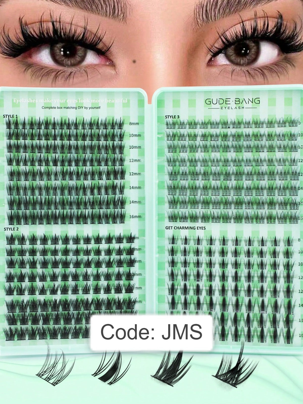 Shein Women's 400-Piece 3D Faux Mink Cluster False Eyelashes Set, Code: JMS >