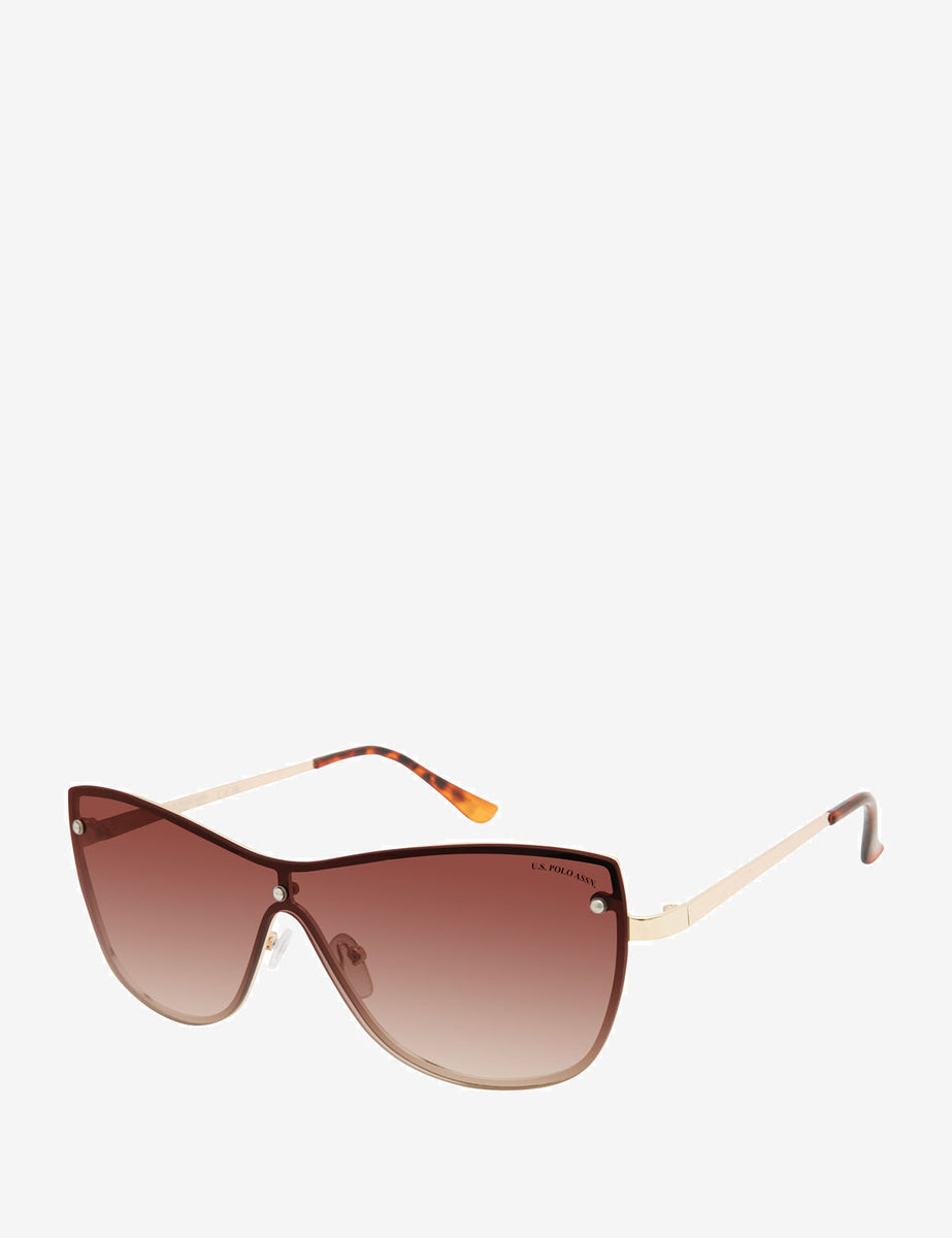 U.S. Polo Lasies Cat Eye Shield Sunglasses >