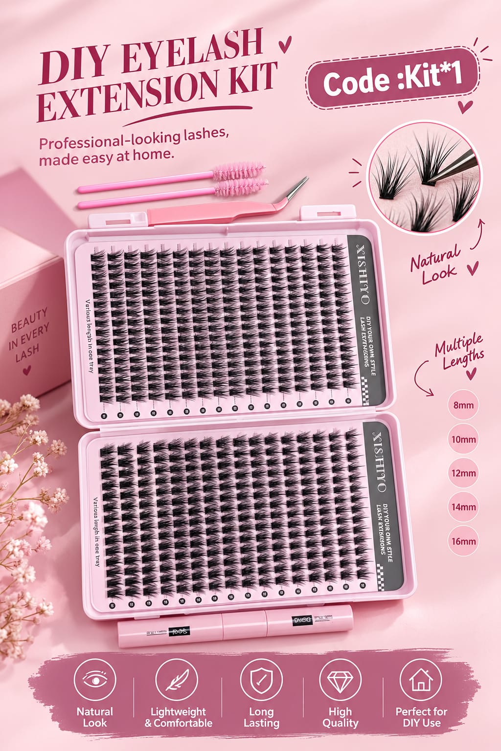 Shein DIY 384 Eyelash Extension Kit – Code: 32- Kit*1>