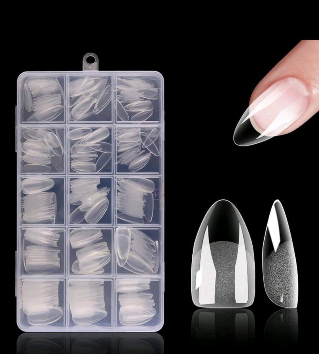 Shein 240pcs Full Coverage Press-On Nail Tips (Almond) >