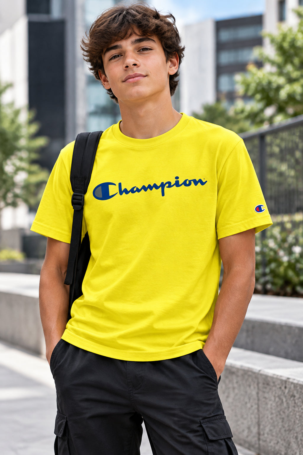 Champion RW Script Logo T-Shirt – Yellow, 14-16T