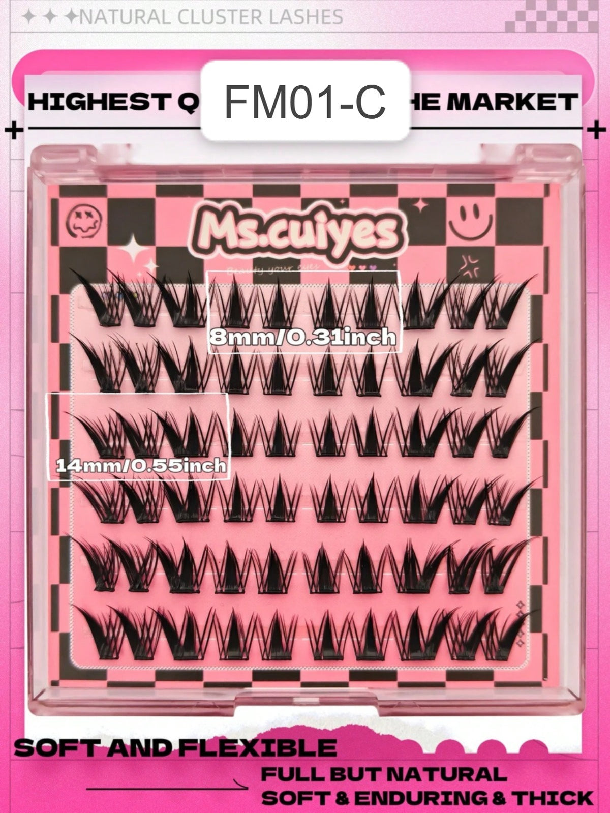 Shein Women's Fairy Spiky C Curl Glue-Free Adhesive Eyelash Cluster Set code : FM01-C