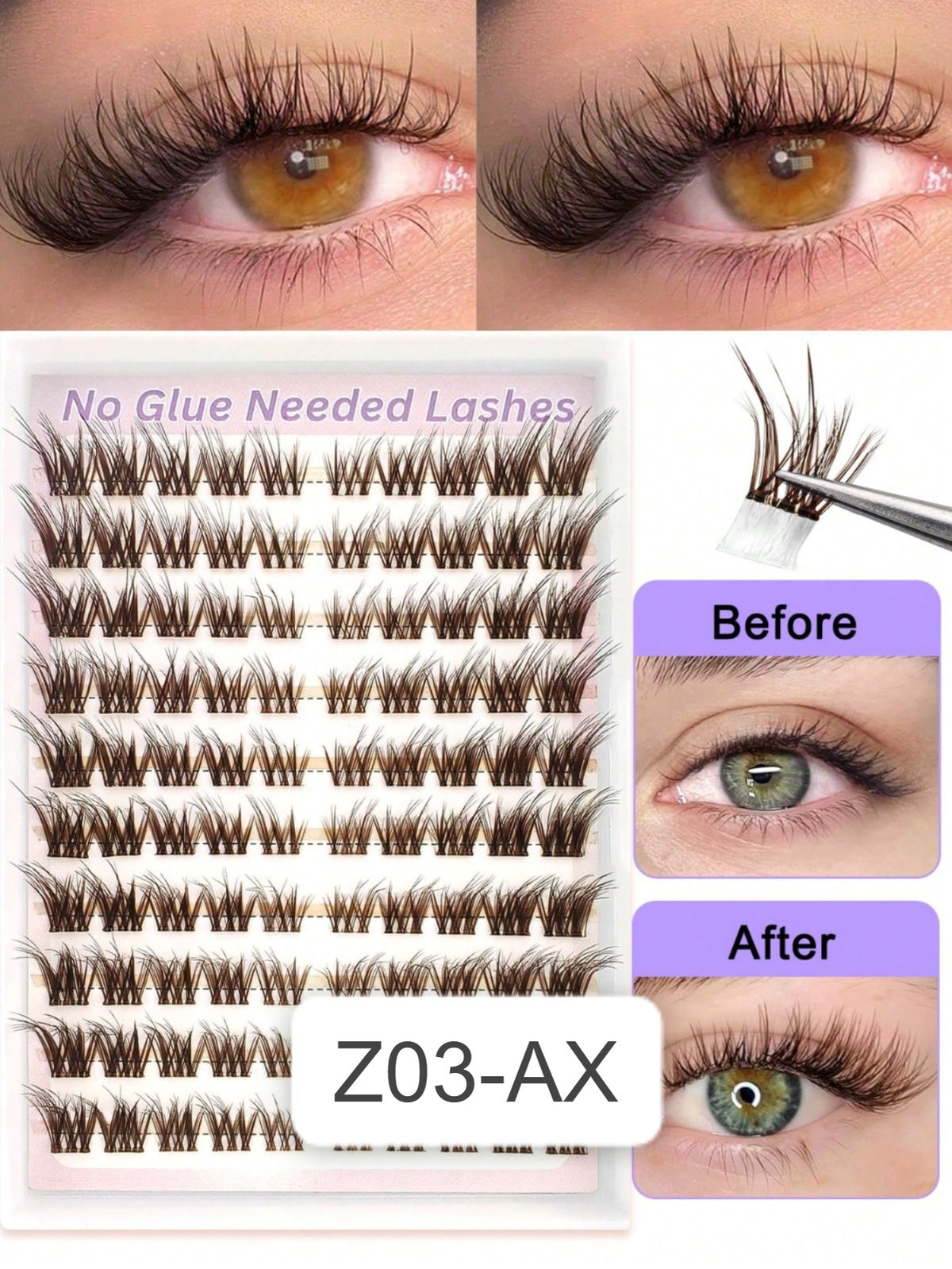 Shein Women's Fluffy Fox Style Cluster False Eyelash Set Code : Z03-AX
