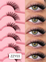 Shein Women's 7 Pairs Fluffy Cat Eye Half False Eyelashes Set Code : ZZY03