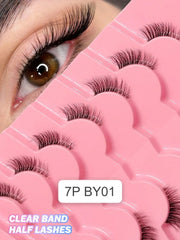 Shein Women's 7P Natural Transparent Half-Eye False Eyelashes Set Code : BY01