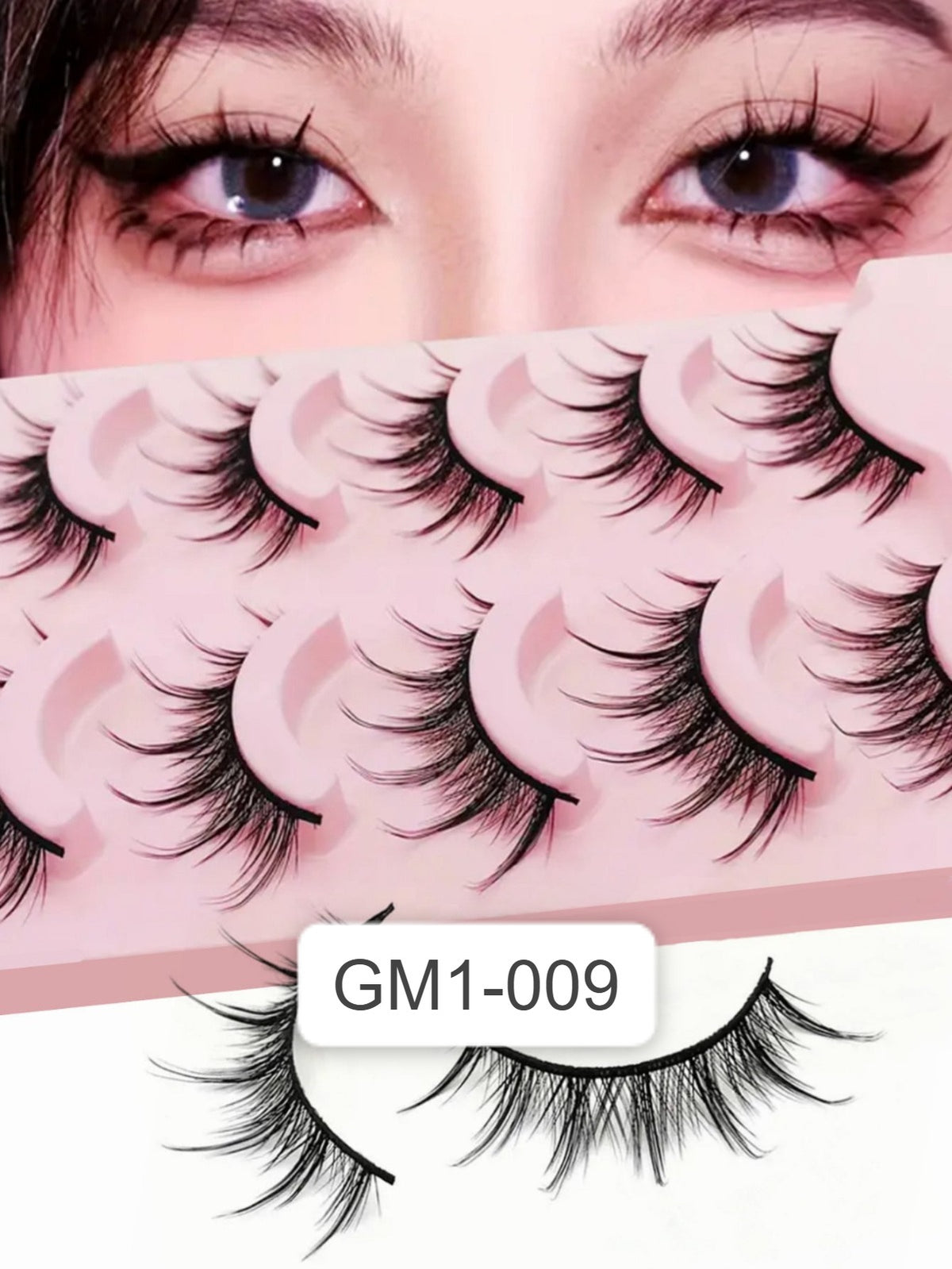 Shein Women's 5-Pair Manga Anime Natural Wispy False Eyelash Set Code : GM1-009