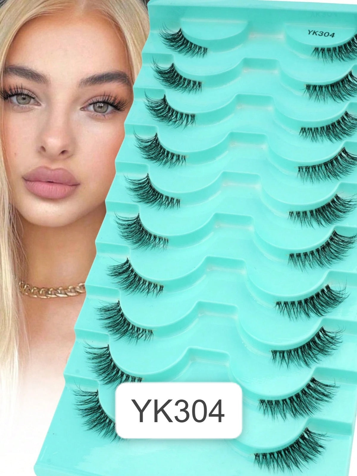 Shein Women's 10 Pairs Half Eye 3D Faux Mink Natural Fluffy False Eyelashes Code : YK304