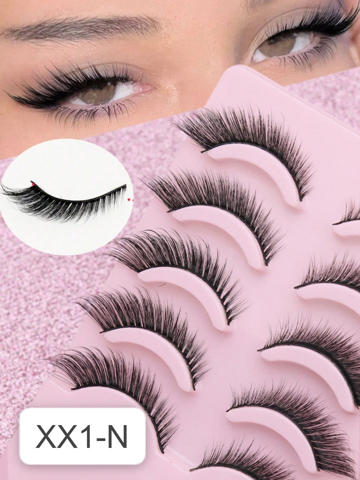 Shein Women's 10Pairs  Natural Fluffy Soft 3D False Eyelash Set Code : XX1-N