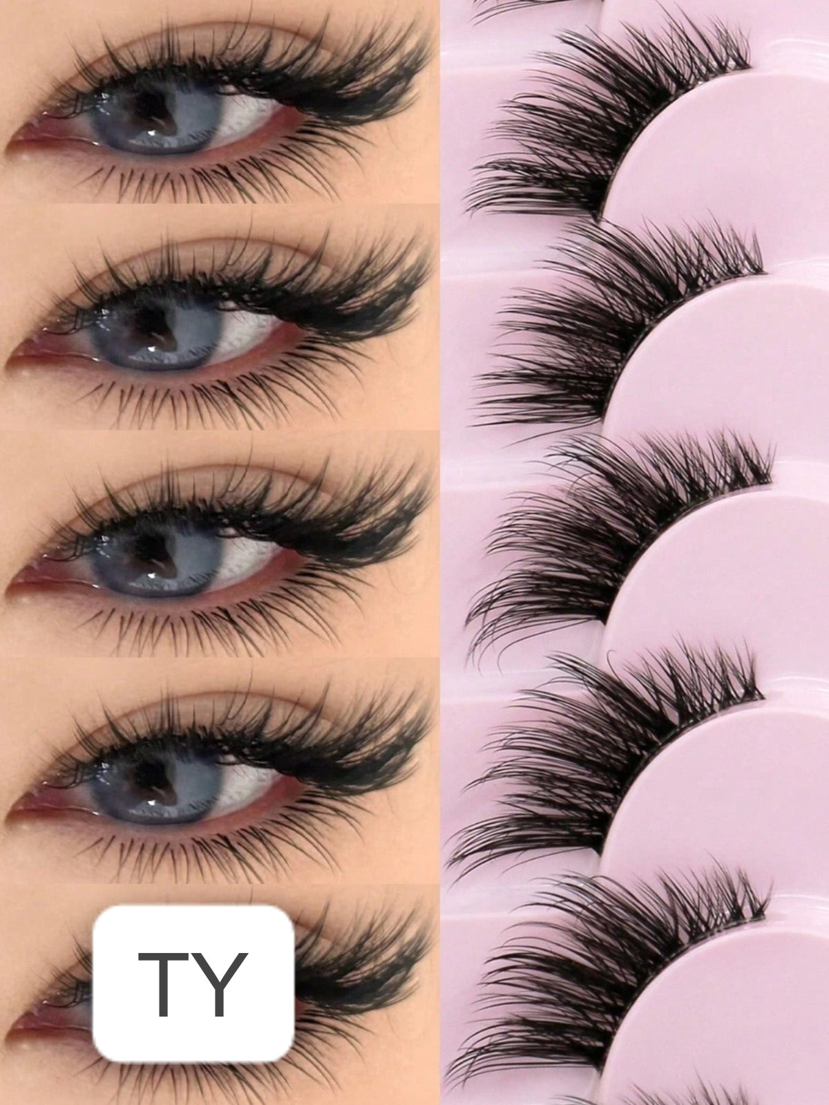 Shein Women's Natural Look Clear Band Cat Eye False Eyelashes Set Code : TY