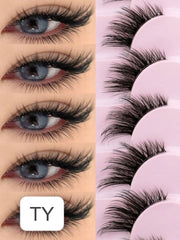 Shein Women's Natural Look Clear Band Cat Eye False Eyelashes Set Code : TY