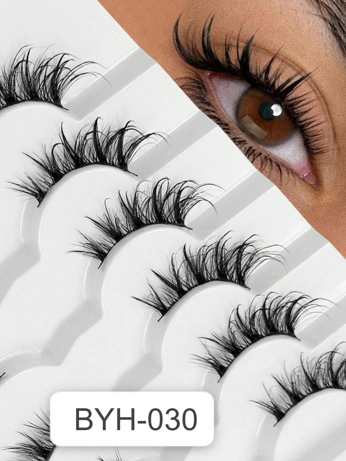 Shein Women's 6-Pack Half-Lash Wispy Manga False Eyelash Set Code : BYH-030