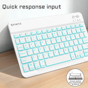 10-Inch Wireless Bluetooth Keyboard with Protective Cover | 7-Color Backlit | Rechargeable