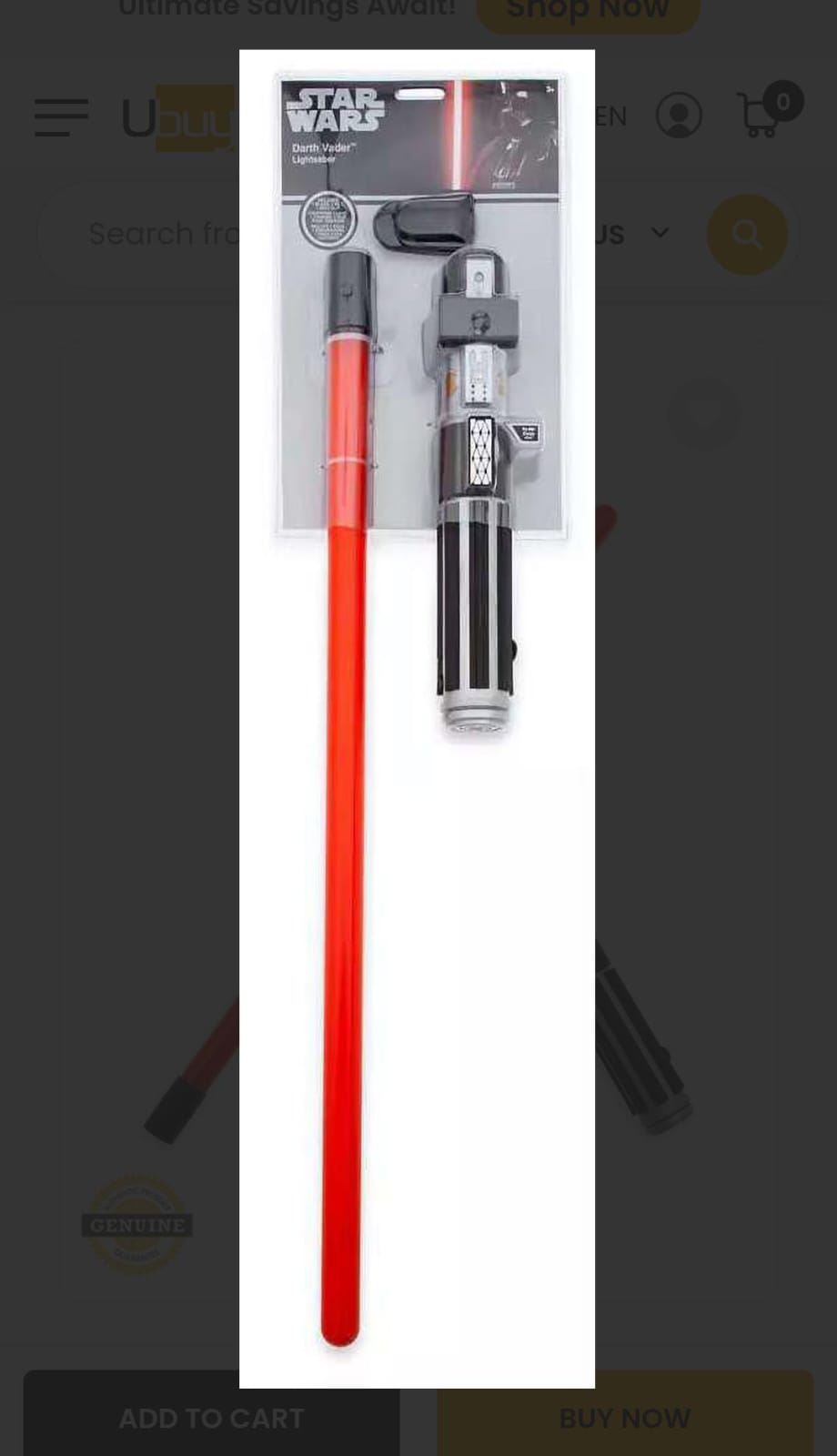 Star Wars Darth Vader Extendable Red Lightsaber Toy for Kids & Cosplay