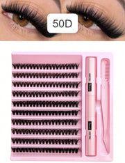Shein 200pcs DIY Eyelash Extension Kit, Individual Lash Clusters, Code: 50D -.