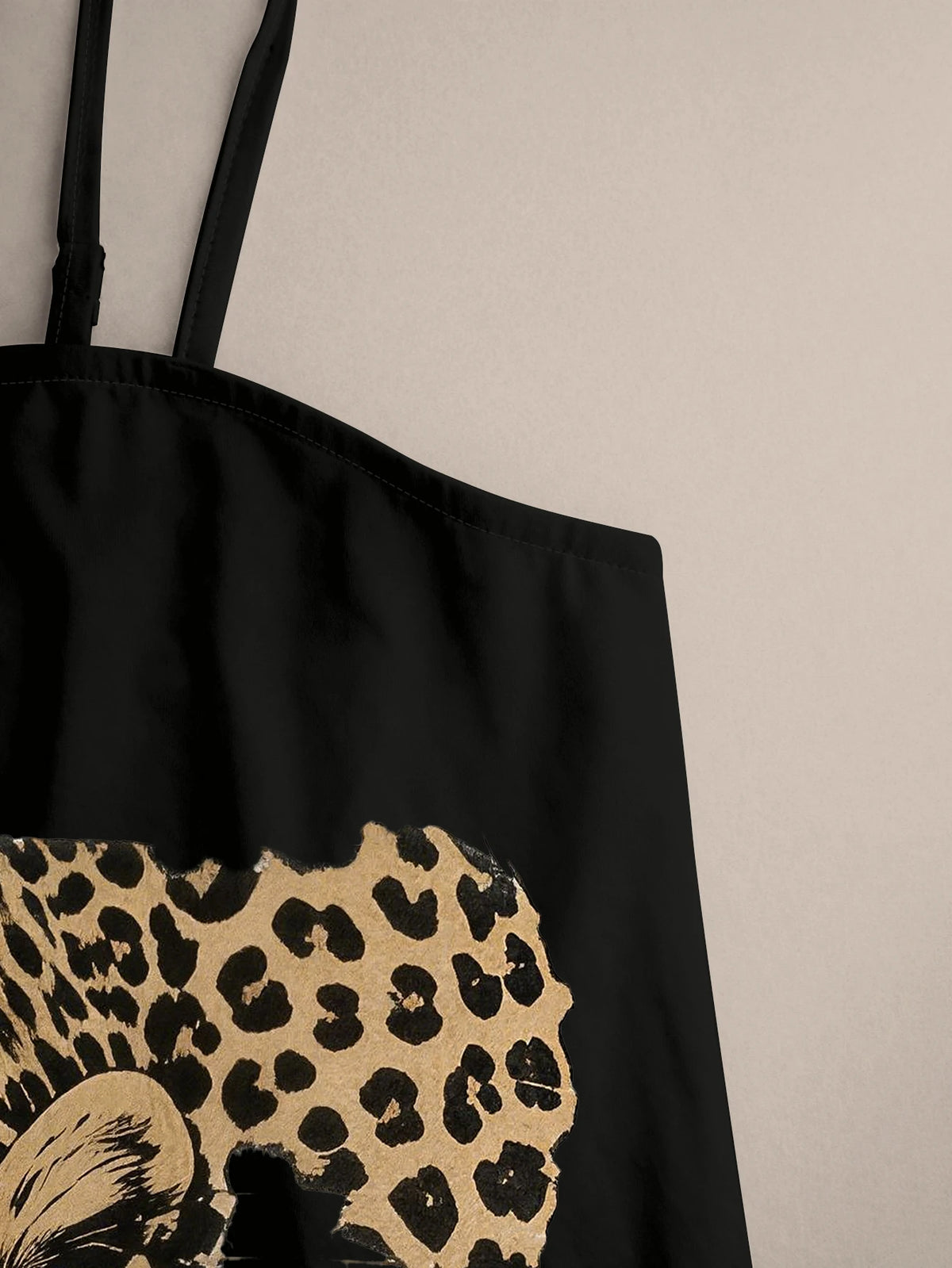 Women's Summer Leopard Print Spaghetti Strap Cami Dress