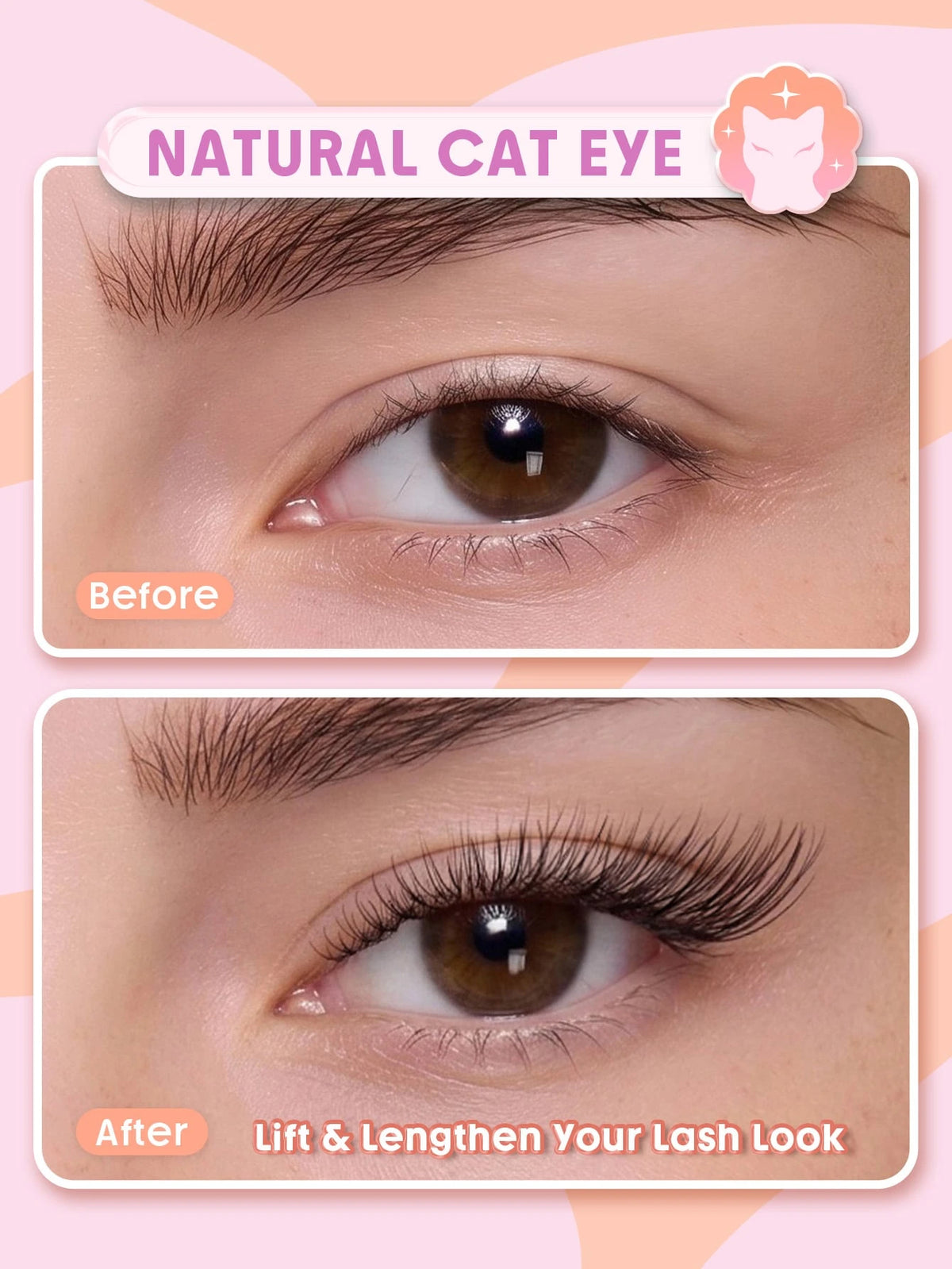 Women's Natural Cat Eye Half Strip False Eyelash Set