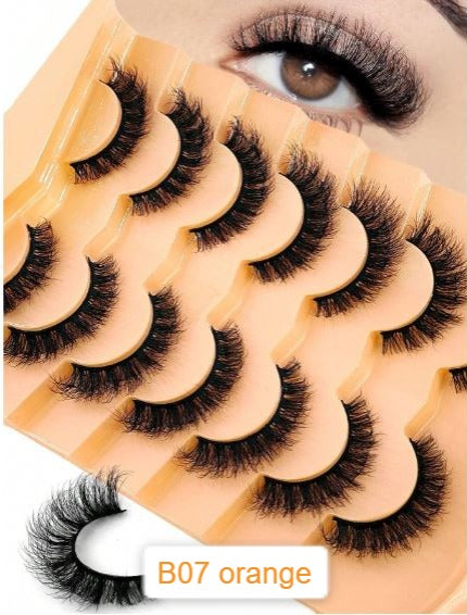 Shein 7pairs/Set Short 3d Mink Fur False Eyelashes With Russian Dd Curl, B07 ORA. /