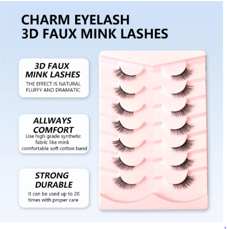 Shein 7 Pairs Half Eye False Eyelashes, A29 /