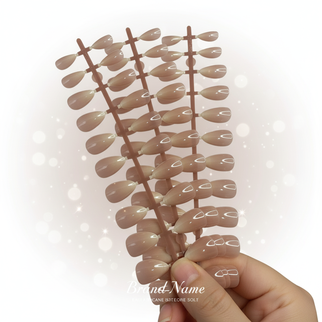 Shein 5Pcs/Set Milky White Gradient Short Almond Nails, (120) +