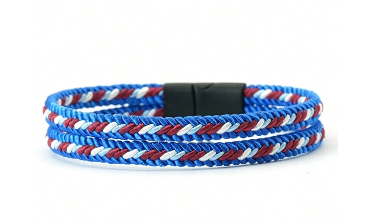 diffone Fashion Colorful Double Rope Men Armband Bracelet Bangle Charms Black Magnetic Bracelet