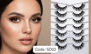 Shein 7pairs Cat-eye, Flared With Longer Outer Corners, Wispy, and Fluffy Lashes, Code: 5D02 ++