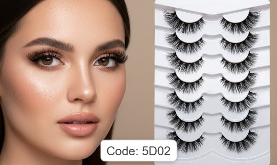 Shein 7pairs Cat-eye, Flared With Longer Outer Corners, Wispy, and Fluffy Lashes, Code: 5D02 ++