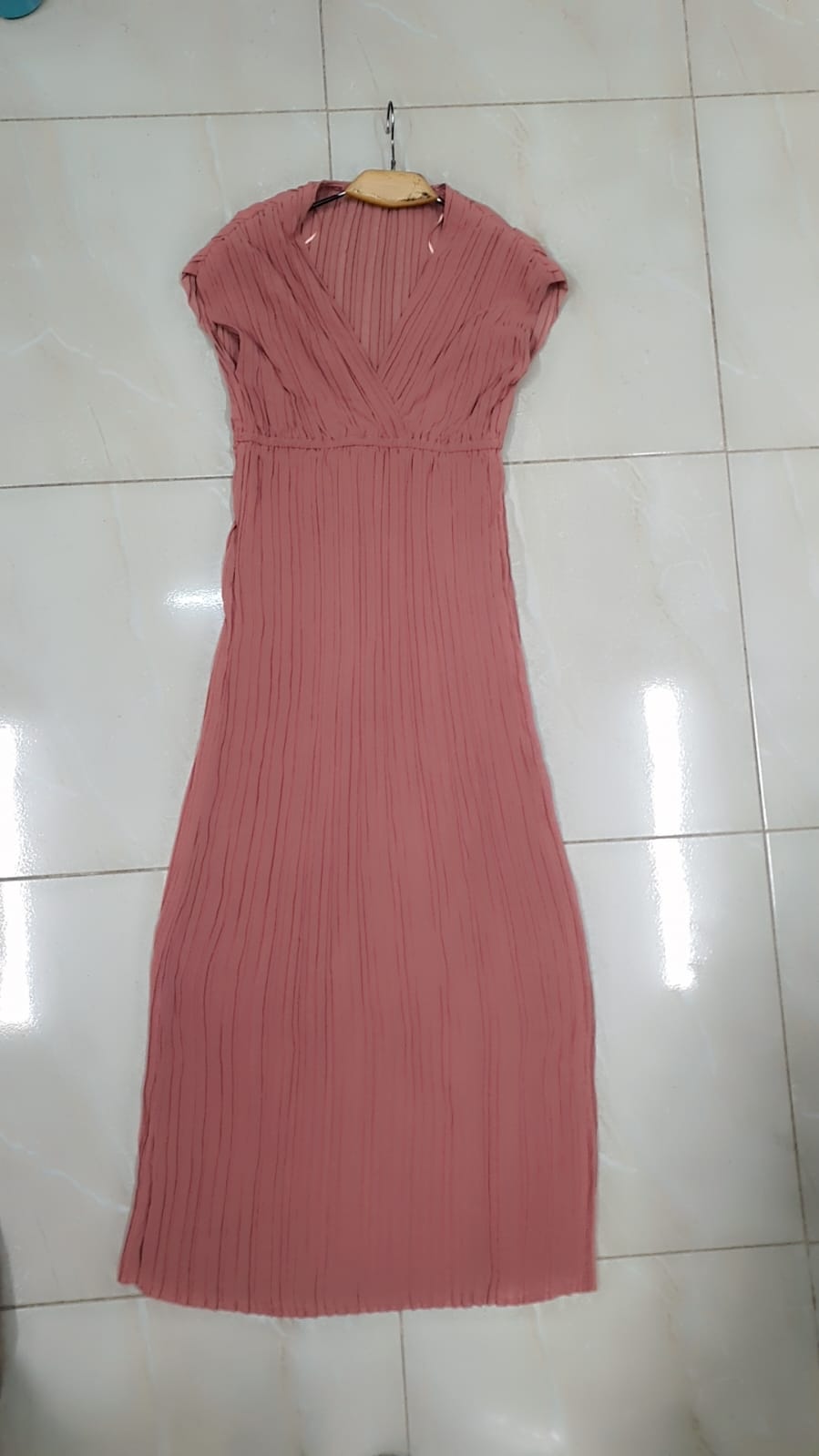 Shein Solid Pleated Hem A-line Dress, S -.