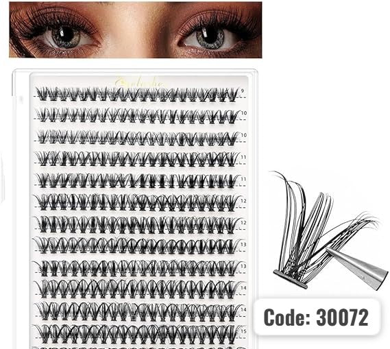 Shein 240Pcs Lash Clusters - D Curl Extensions Individual Lashes Mix 9-16mm / 40D Eyelash, Code: 30072 +