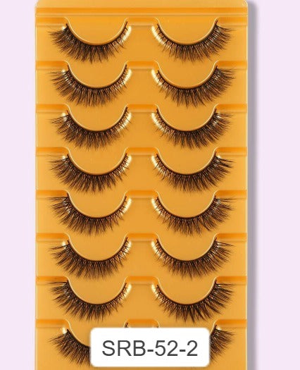 Shein 8 Pairs/Lot Specification Natural Style Crossed Black False Eyelashes With Curved & Fluffy End Strip, Code: SRB-52-2 +