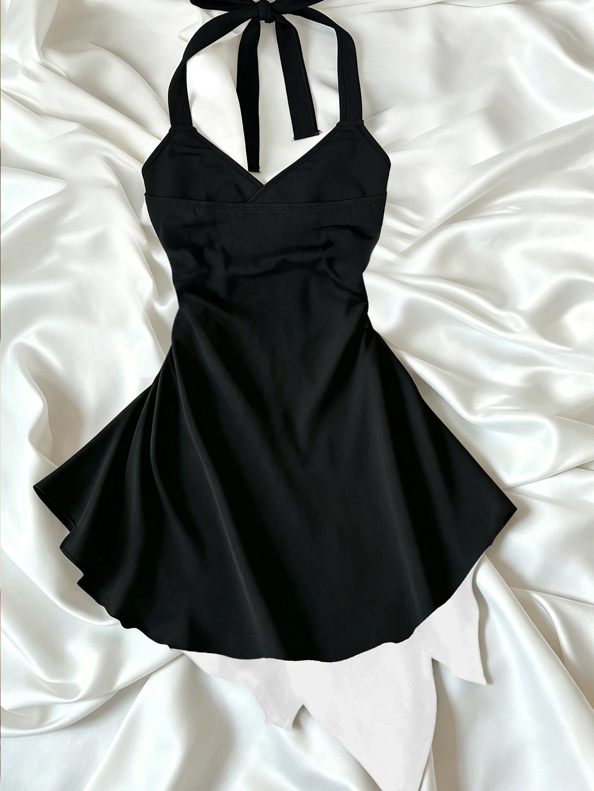 Women's Floral Print Halter Tie Casual Party Mini Dress