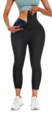 Shein Women Hook Waist Trainer Corset High Waist Sauna Sweat Leggings, M -.