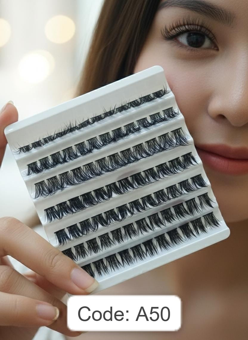 Shein 84Pcs Natural Glam Faux Lash Set, Code: A50 small +