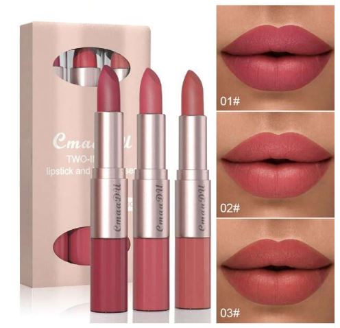 Cmaa Two in 1 Lipstick & Lipgloss Set /