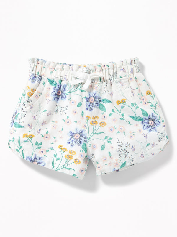 Old Navy Floral Linen-Blend Pull-On Shorts for Toddler Girls, 2T */