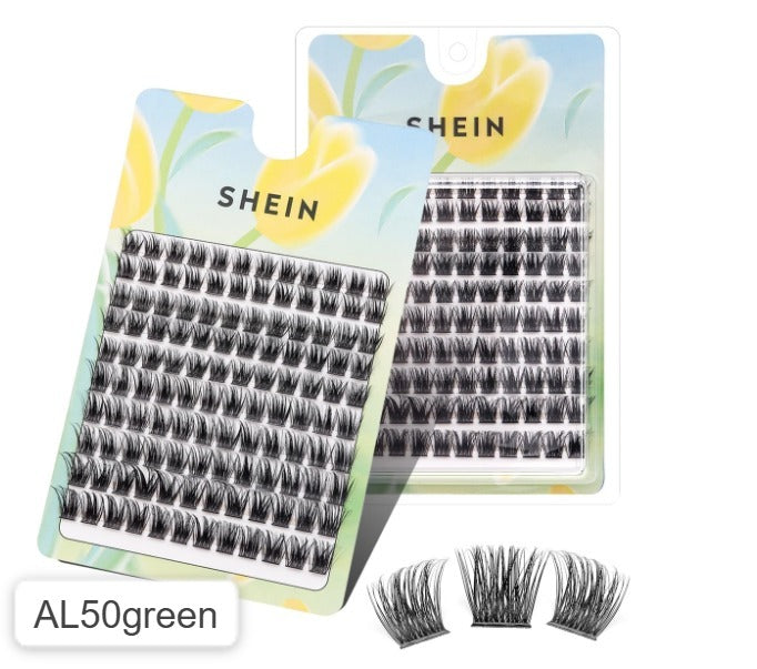 Shein Azenlo Individual Lashes Large Tray 120pcs 0.07mmC Curl Mix 10-16mm Individual Lashes -Cluster, Code: AL50 green+